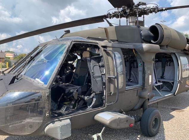 US Army lands Black Hawk Helicopter at Kentucky State Fair